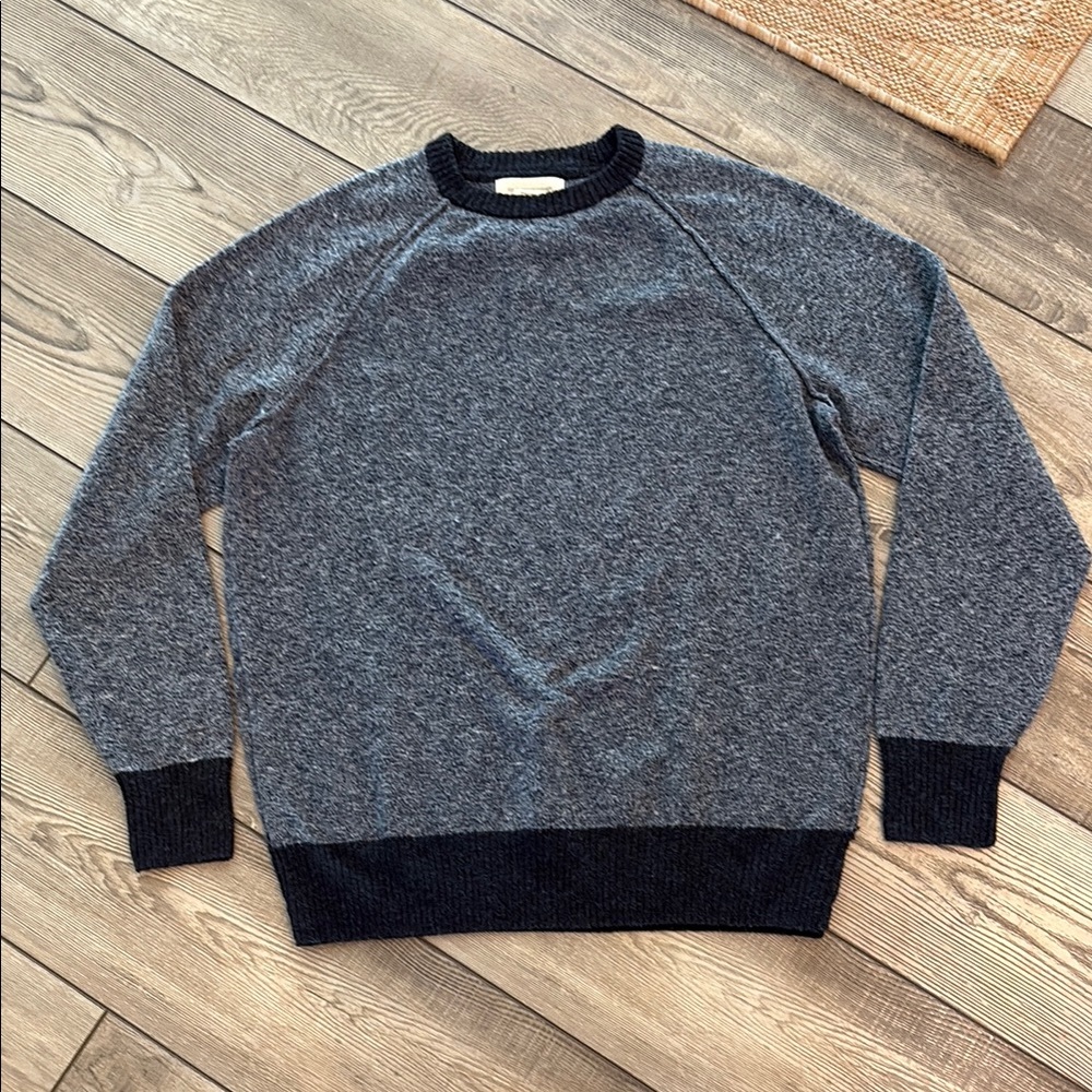 Frederik Anderson Copenhagen Navy Crew Neck Pullover Soft Sweater EUC Large